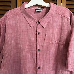 Columbia Men's Size 2XL Button Up Fishing Shirt Pockets Red Short Sleeve