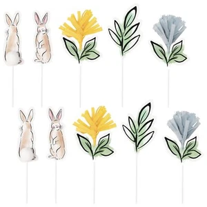 Easter Cake Topper Food Picks 10-Count Perfect for Cupcakes & Party Decor - Picture 1 of 4