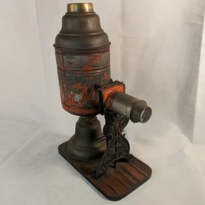 Antique German Magic Lantern Slide Projector 1890s 1880s 19th Century Oil Lamp - Photo 1 sur 24