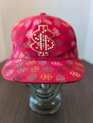 Gorra de béisbol City Hunter Bling Money Dollar roja ajustada 2XL bordada Foto 1 de 4