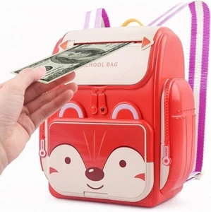Fox Cartoon Backpack Electric Piggy Bank with Password Protection - Picture 1 of 12