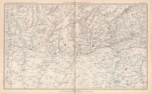 1894 CIVIL WAR OFFICIAL RECORDS ATLAS MAP-ALABAMA-GEORGIA-TOPOGRAPHY-PL 148 - Picture 1 of 1