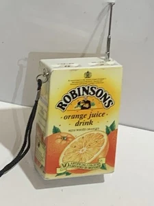 VINTAGE Novelty Robinsons juice carton SHAPE RADIO FM BAND FROM 1960s-1980s Rare - Picture 1 of 8