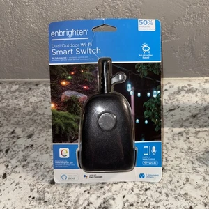 Neu One Enbrighten Wi-Fi Plug-In Outdoor Smart Switch, 2 Steckdosen, schwarz 125 Volt - Bild 1 von 5