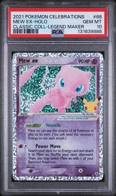 PSA 10 2021 POKEMON CELEBRATIONS CLASSIC COLLECTION 88/92 MEW EX-HOLO - Image 1 of 2