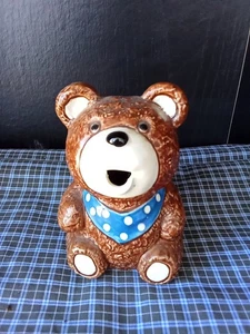 Azúcar vintage de oso de cerámica pintado a mano Otagiri Japón 1983 - Imagen 1 de 5