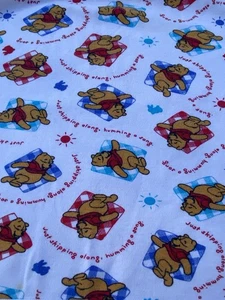 Vintage Pooh Fruit Of The Loom 100% Baumwolle Empfang Babydecke - Bild 1 von 7