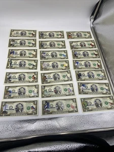 Lot of 21 Two Dollar Bill Uncirculated $2 Bill For Bird Lovers - Picture 1 of 8