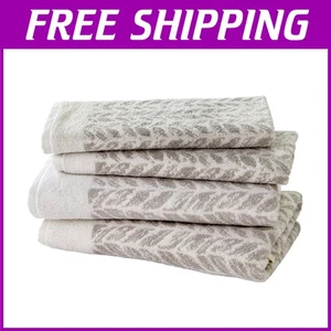 Set asciugamani di lusso in cotone turco con foglie invecchiate - Foto 1 di 10