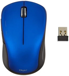 Nakabayashi Digio2 Wireless 5 Button Blue LED Mouse Blue Z7489 - Afbeelding 1 van 3