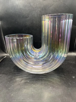 Jarrón doble Ikea RÄFFELBJÖRK RAFFELBJORK, color arco iris nácar 7 3/4" Foto 1 de 4