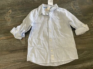 H&M Boy Linen Shirt 6-7 Blue - Picture 1 of 2