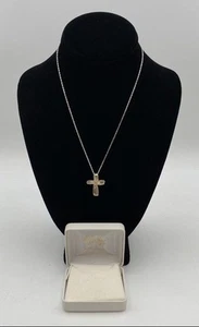 12K Sterling Silver Yellow Gold Leaf Onlay Chain Pendant Necklace 18" 4.49g - Picture 1 of 10