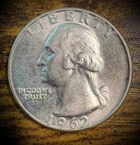 1962-D BU Uncirculated Silver Washington Quarter - Imagen 1 de 2