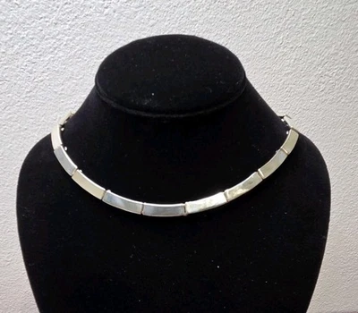 Collar Vintage Mexicano Taxco Sólido 18" Plata Esterlina Firmado JR .925 Foto 1 de 4