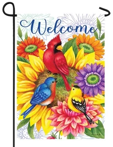 Bandera de jardín de aves y flores - Imagen 1 de 1
