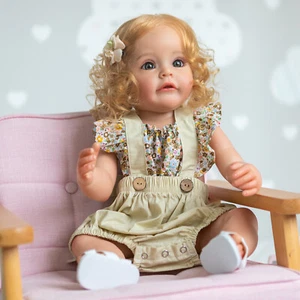Real Reborn Baby Girls Dolls 22inch Realistic Baby Doll Full Silicone Vinyl Body - Picture 1 of 5
