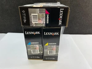 Set 3 cartucce toner LEXMARK 24B5804/24B5805/24B5806 - Foto 1 di 6