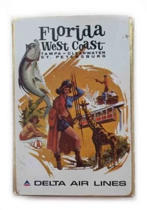 Vintage Delta Airlines Florida West Coast Playing Cards Opened Box - Picture 1 of 3