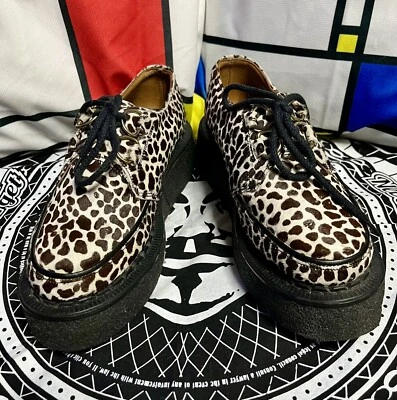 870/Shw Talla 3 Marrón y Crema Piel de Poni Estampado de Leopardo Robot/George Cox Creepers Foto 1 de 4