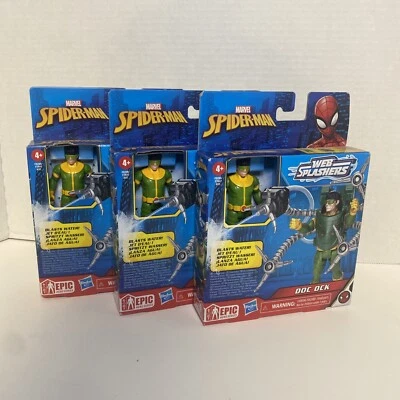 Hasbro Marvel Spider-Man Epic Hero Series Doc Ock Web Splashers Lote de 3 Foto 1 de 4