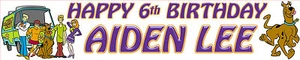 2 X SCOOBY DOO PERSONALISED BIRTHDAY BANNERS - Picture 1 of 1