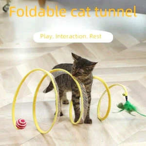 Folding S-shaped Cat Tunnel toy Folding aisle self-entertaining cat toy - Foto 1 di 19