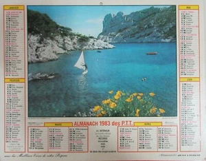 1983 CALANQUE DE SORMIOU / SKIEUR ALMANAC CALENDAR - Picture 1 of 2