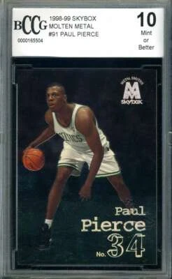 Paul Pierce Beckett BCCG 10 1998 Skybox Molten Metal Rookie - Image 1 of 2