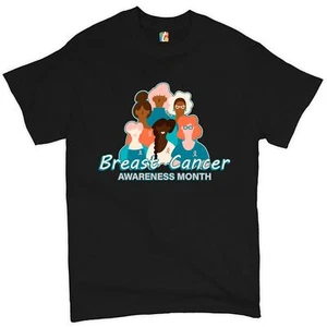 Breast Cancer Awareness Month T-shirt Pink Ribbon Cancer Survivor Men's Tee - Picture 1 of 61