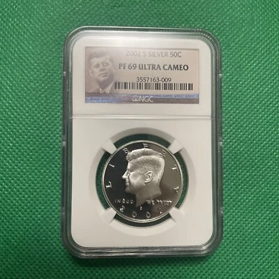 2002-S Kennedy PROOF Half NGC PF-69 Ultra Cameo Silver S35 - Image 1 of 2