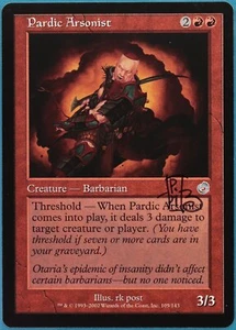 Pardic Arsonist Torment Casi Nuevo Rojo Poco Común TARJETA MÁGICA FIRMADA (ID# 410627) ABUGames - Imagen 1 de 2