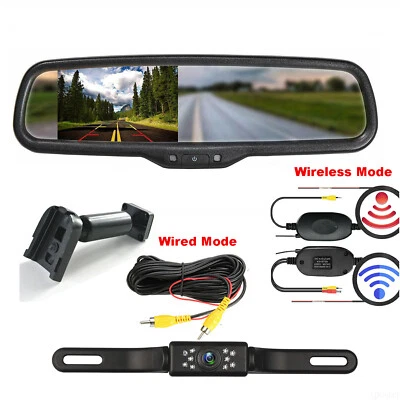 Wireless 4.3" Car Rear View Monitor No1 Mount Backup Reversing Camera For Toyota - Image 1 of 4