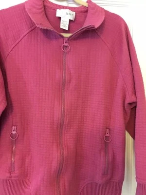 Sudadera deportiva inteligente para mujer con cremallera malva bolsillos con cremallera talla mediana Foto 1 de 4