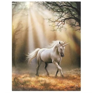GLIMPSE UNICORN SMALL CANVAS PICTURE PRINT ANNE STOKES GOTHIC FANTASY MYSTICAL - Picture 1 of 2