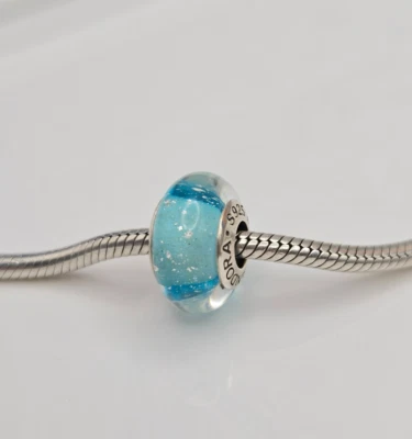 Auténtico Pandora Disney Frozen Elsa's Signature Color Cristal de Murano Dije Foto 1 de 4
