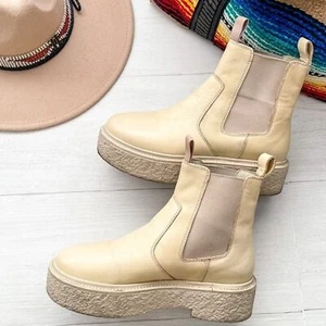 FREE PEOPLE Carmel Platform Chelsea Leather Boots Chunky Sole TAN Size 36 US 6 - Bild 1 von 12