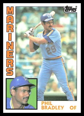 1984 Topps Traded Phil Bradley #15T    XRC Seattle Mariners  C1 - Image 1 of 2