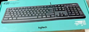 Logitech - K120 Full-size Wired Membrane Keyboard for PC with Spill-Resistan... - Picture 1 of 1