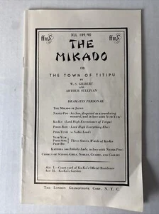Songbook ONLY From the Mikado Gilbert & Sullivan D'Oyly Carte Opera Co Boxed Set - Picture 1 of 6