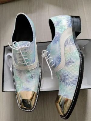 Zapatos para hombre con cordones punta cuadrada estampados informales vestido de fiesta graduación Oxford Foto 1 de 4