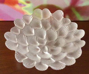 ROYAL COPENHAGEN ~ Crystal Shell Bowl ~ 9 1/4” ~ Clear & Frosted ~ Denmark - Picture 1 of 8