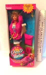 1993 MATTEL CAMP BARBIE DOLL 11074 SLEEPING BAG GLOW IN THE DARK STARS NEW - Picture 1 of 2
