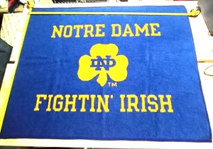 Vintage Notre Dame Fightin Irish Logo Biederlack Soft Stadium Blanket 57x45 - Picture 1 of 8