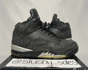 Air Jordan 3Lab5 "Metallic Silver" Size 8.5 Black Elephant Print Retro 3 5 2014 - Picture 1 of 8