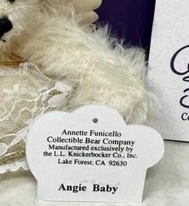 Annette Funicello weicher weißer Mohair Engel Bär Angie Baby 5 Zoll Gelenkkopf Echtheitszertifikat LE - Bild 1 von 6