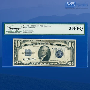 Fr.1705* 1934D $10 Ten Dollars Silver Certificate Star Note, Legacy 30 PQ #18923 - Picture 1 of 2