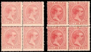 Cuba Esp. - Edi * 128 + 128a Bl. 4 - 1891 -1892 - Alfonso XIII - 10cts. - Picture 1 of 1