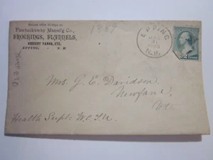 1888 US Postal History COVER PAWTUCKAWAY MNFG. EPPING NH CANCEL 2C #213 - Picture 1 of 3