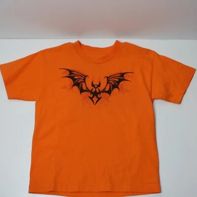Camiseta Top George Niño Color Naranja con Gráficos de Murciélago Negro en Talla M Foto 1 de 2